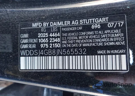 2018 Mercedes-Benz Cla 250 4Matic z USA, uszkodzony, nr VIN WDDSJ4GB8JN565532